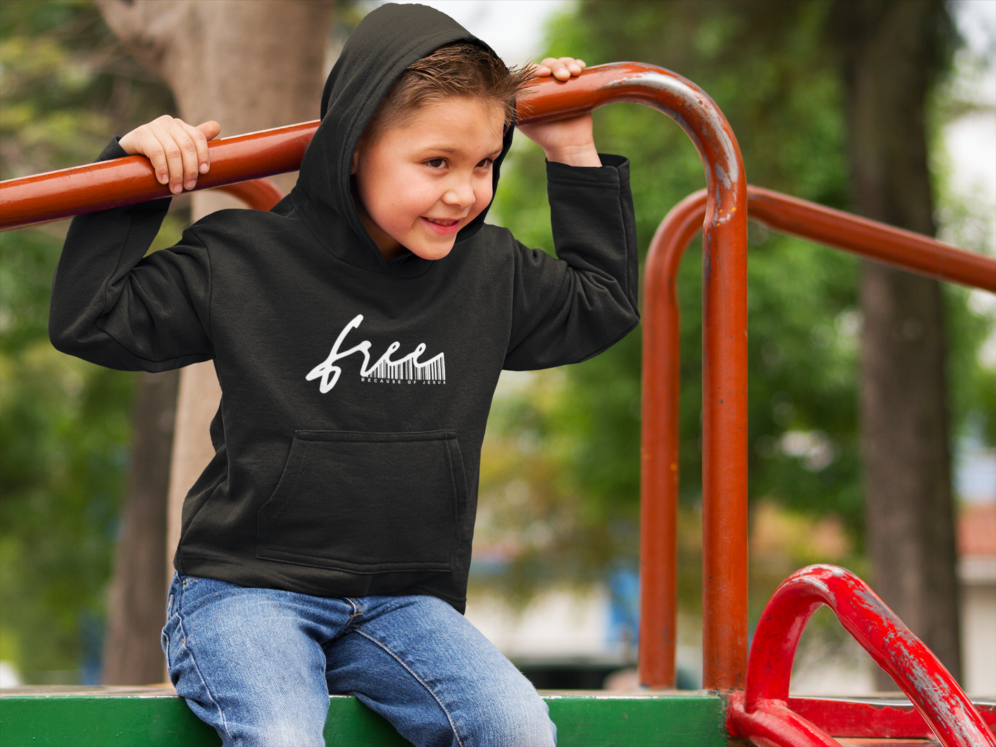 Youth Free Because of Jesus Hoodie