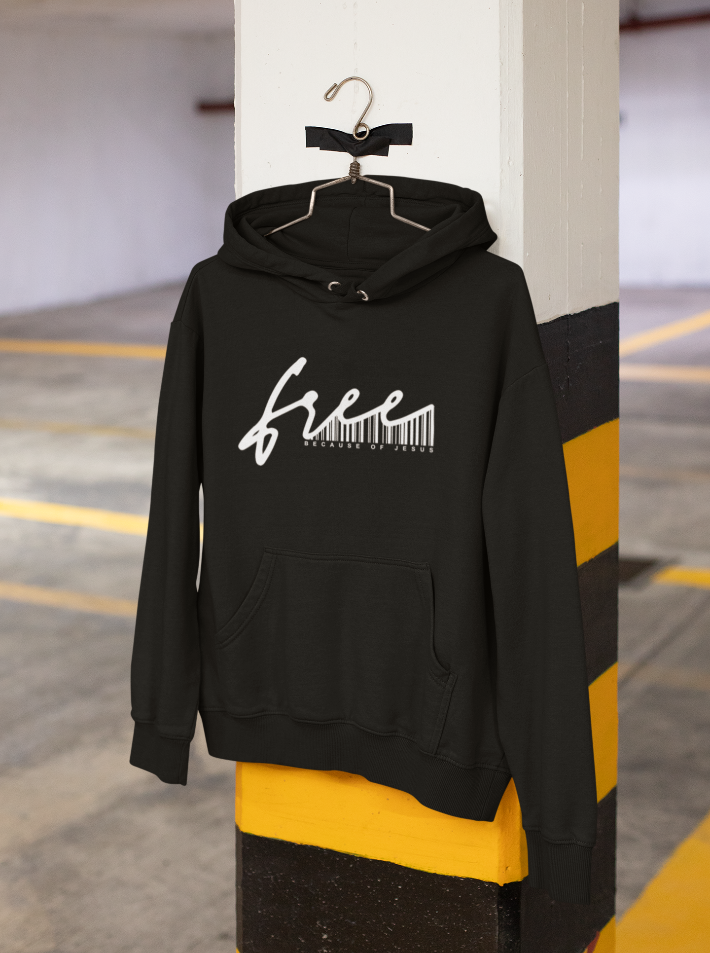 Free Because of Jesus  Black Hoodie