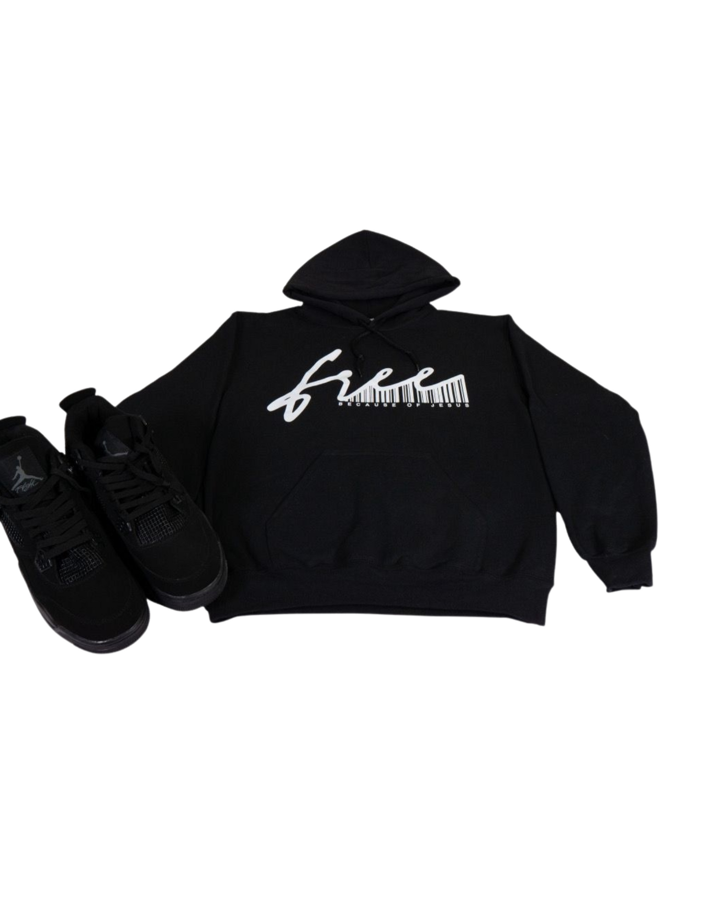 Free Because of Jesus  Black Hoodie